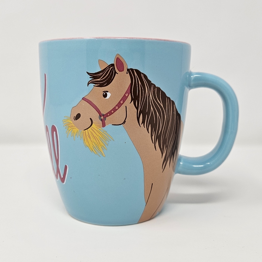 Little Blue House Hay Y'All Horse Themed Mug